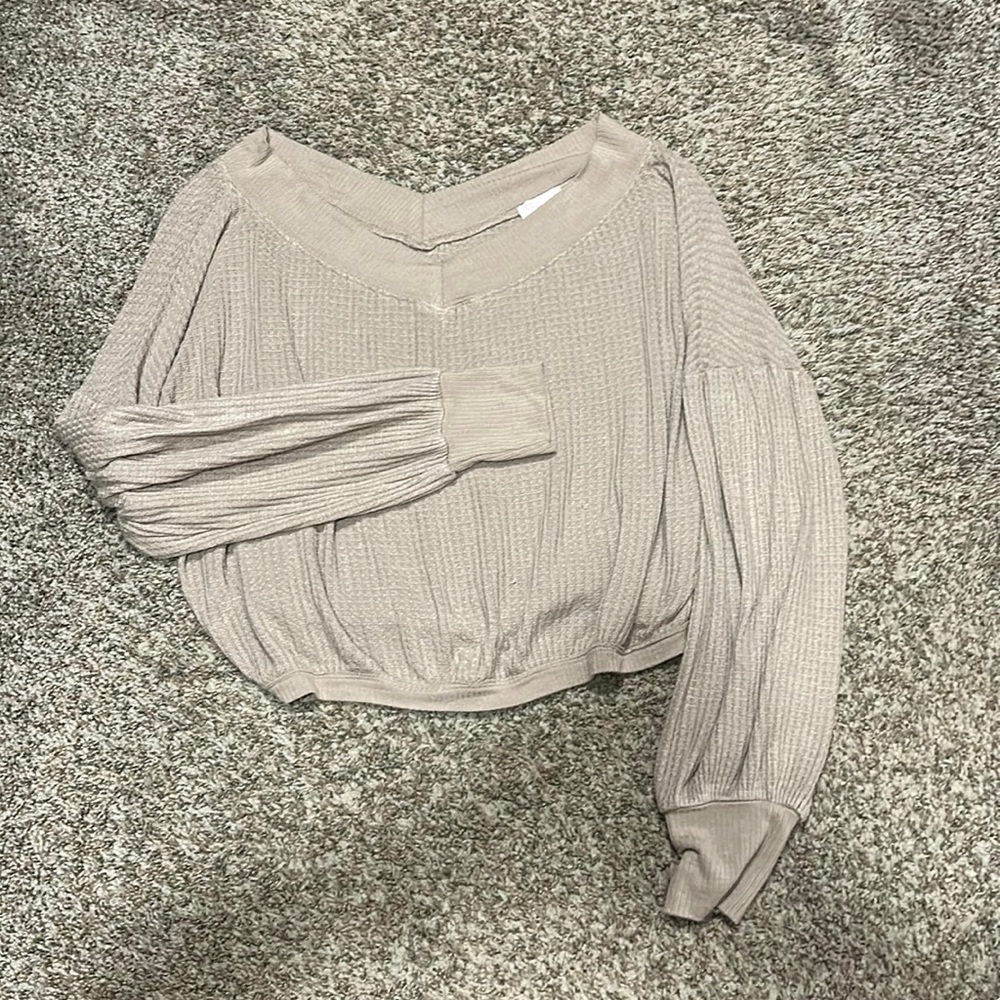Taupe long sleeve top